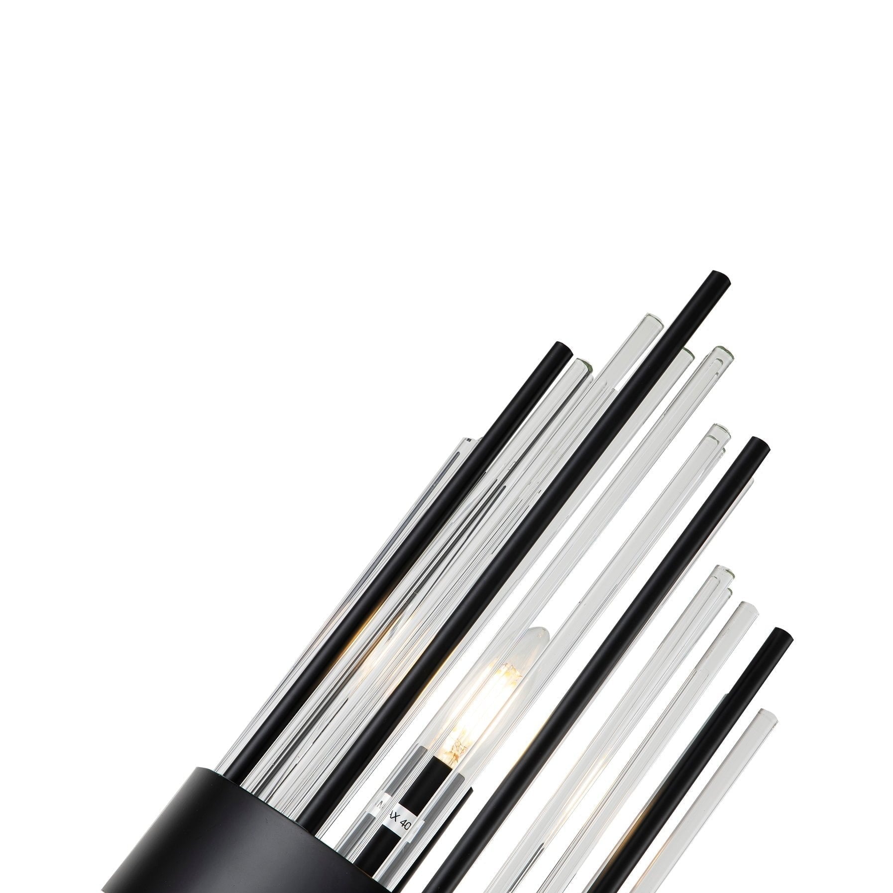 Clarins Matt Black Steel & Clear Glass Wall Light by Liang & Eimil