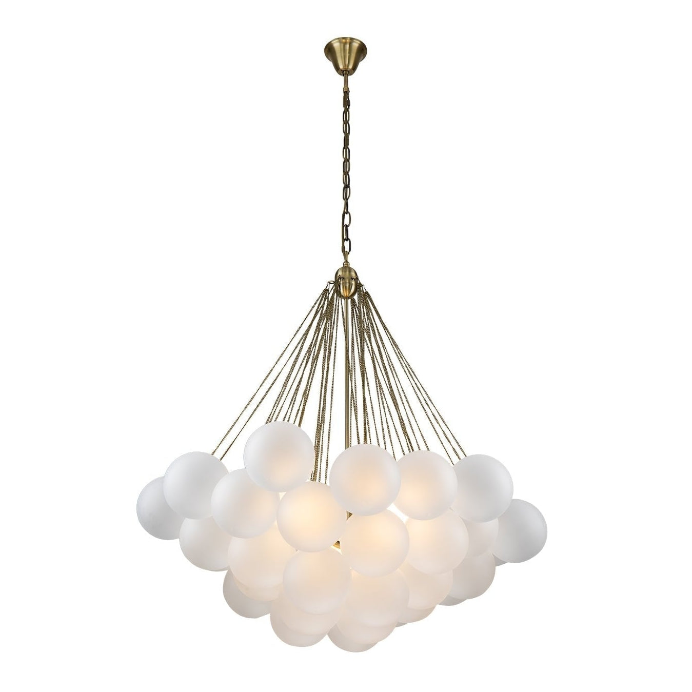 Cloud Antique Brass & Cloudy Glass Pendant Ceiling Light by Liang & Eimil