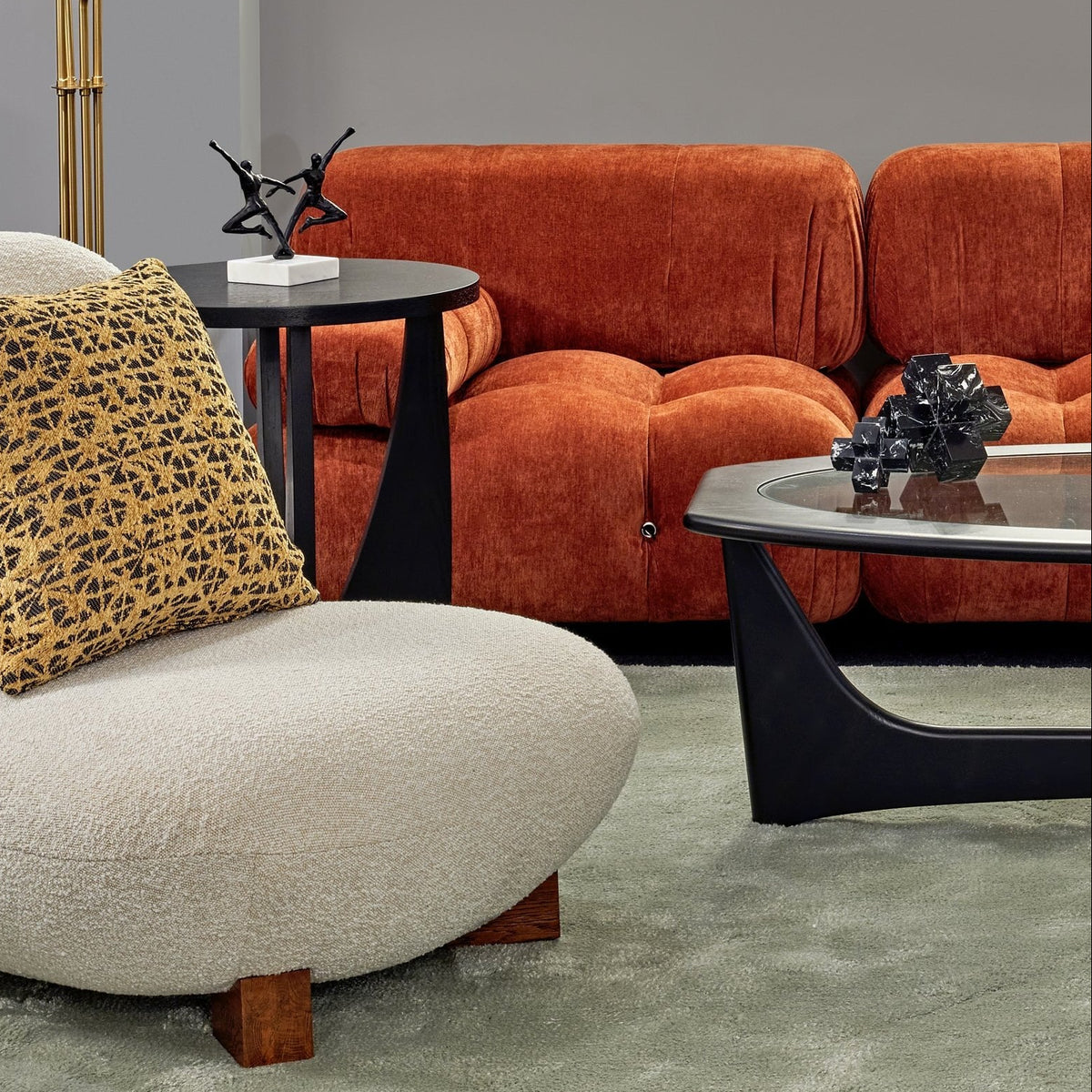 Combo Sysley Rust II Fabric Sofa by Liang & Eimil