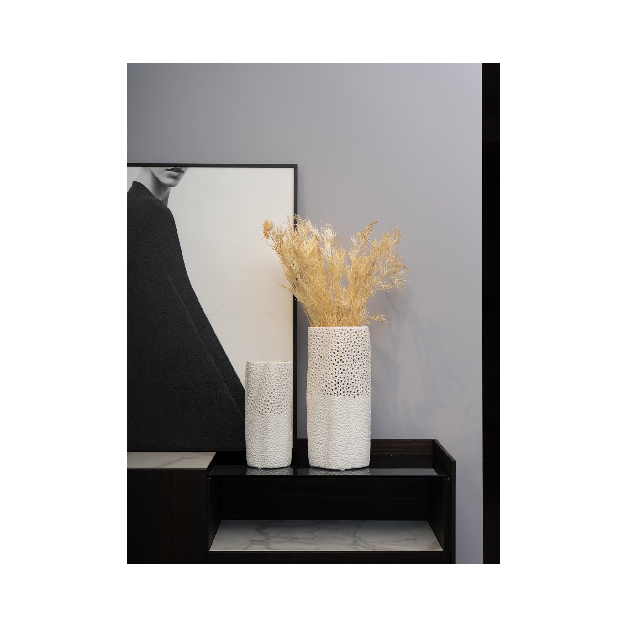 Mell White Ceramic Vase by Liang & Eimil
