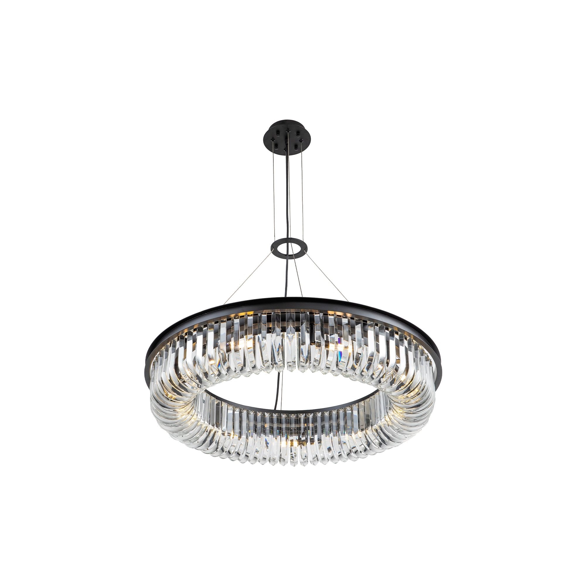 Nimbus Pendant Ceiling Light Matt Black & Clear Glass by Liang & Eimil