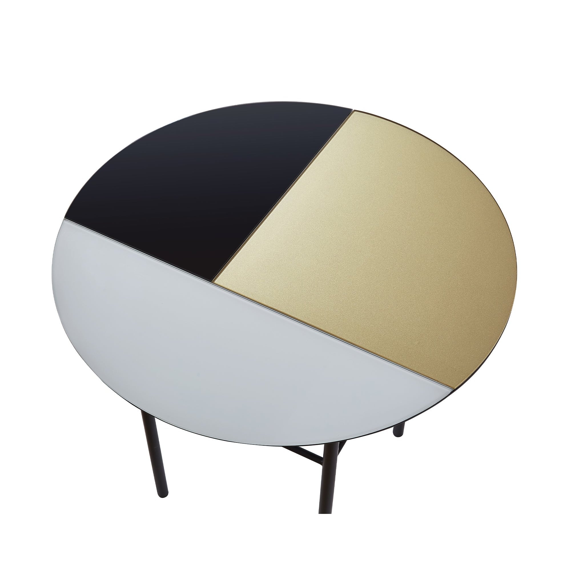 Orphenus Matt Black Steel & Painted Glass Side Table by Liang & Eimil