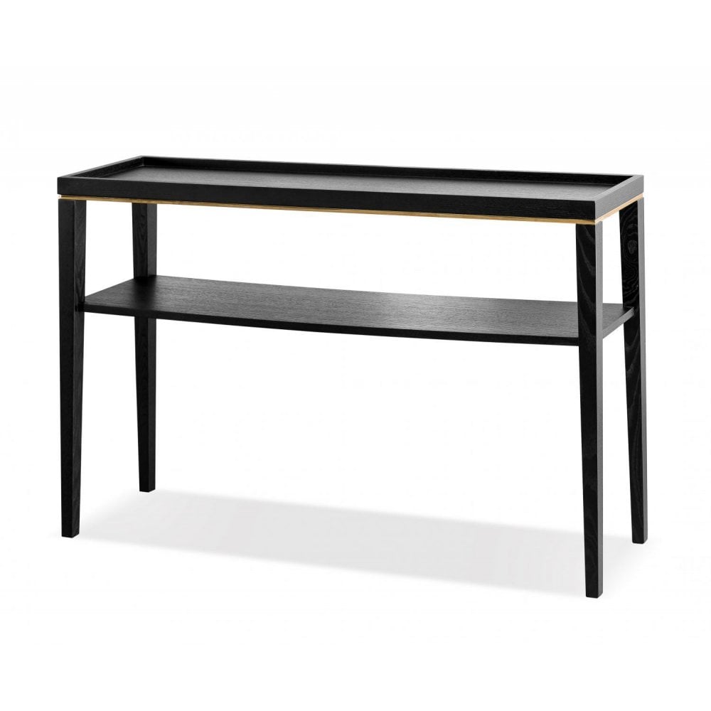 Otium Brushed Brass & Wenge Oak Console Table by Liang & Eimil