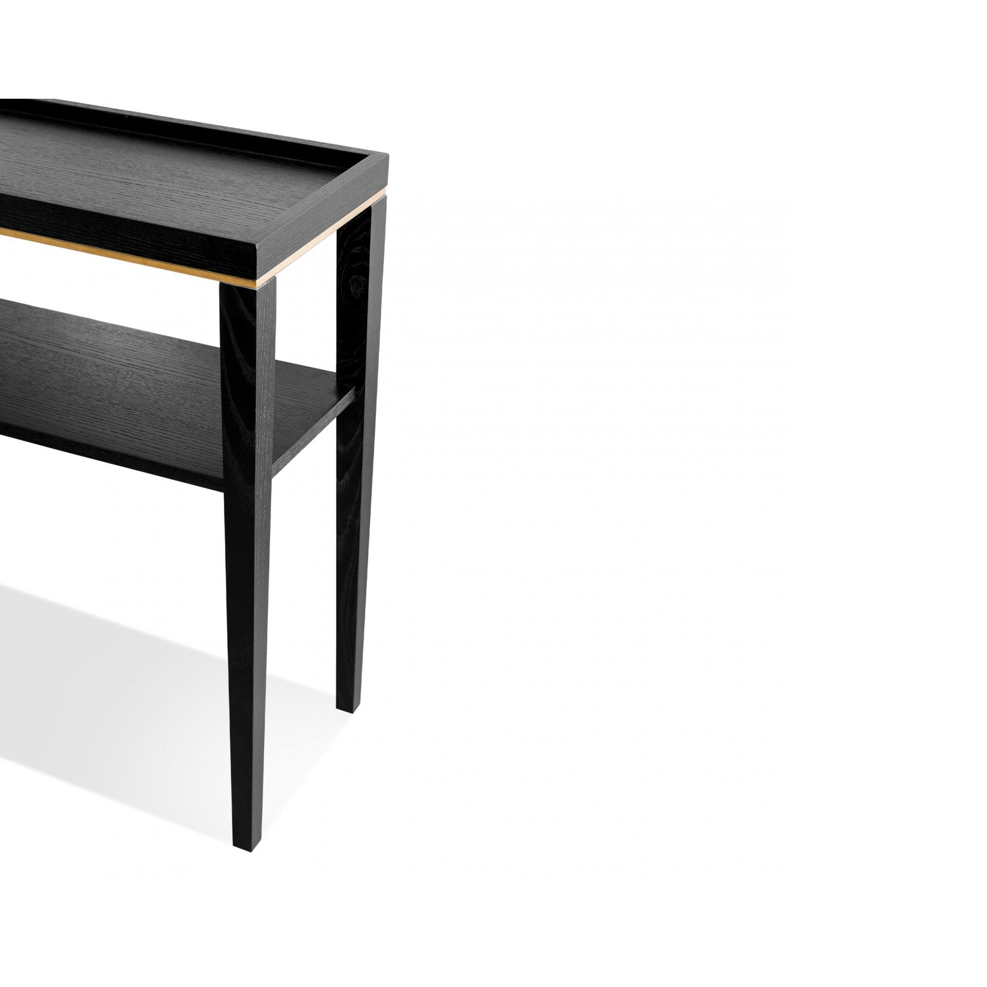 Otium Brushed Brass & Wenge Oak Console Table by Liang & Eimil