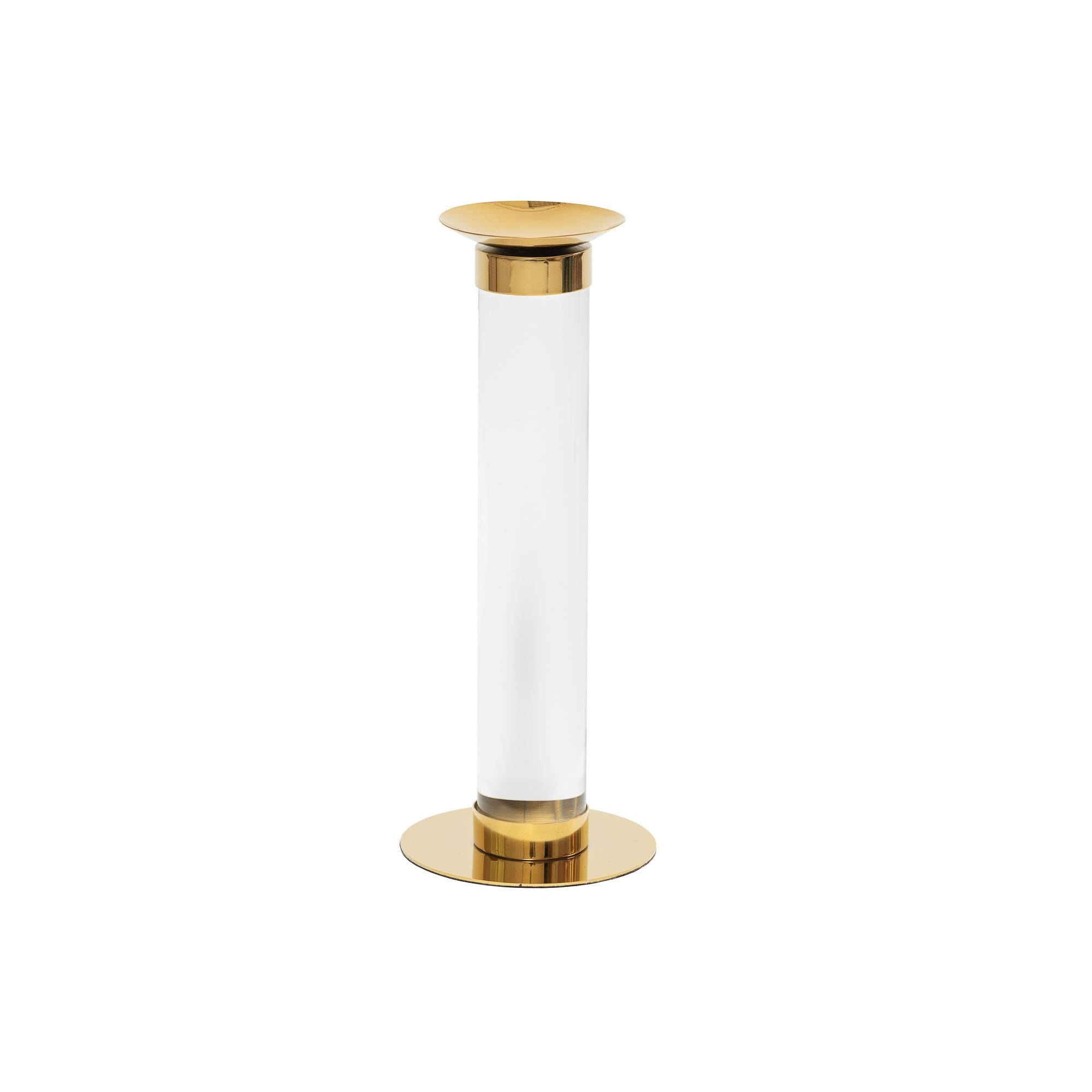 Pillar Candle Holder (Large) - Polished Brass Finish & Acrylic by Liang & Eimil