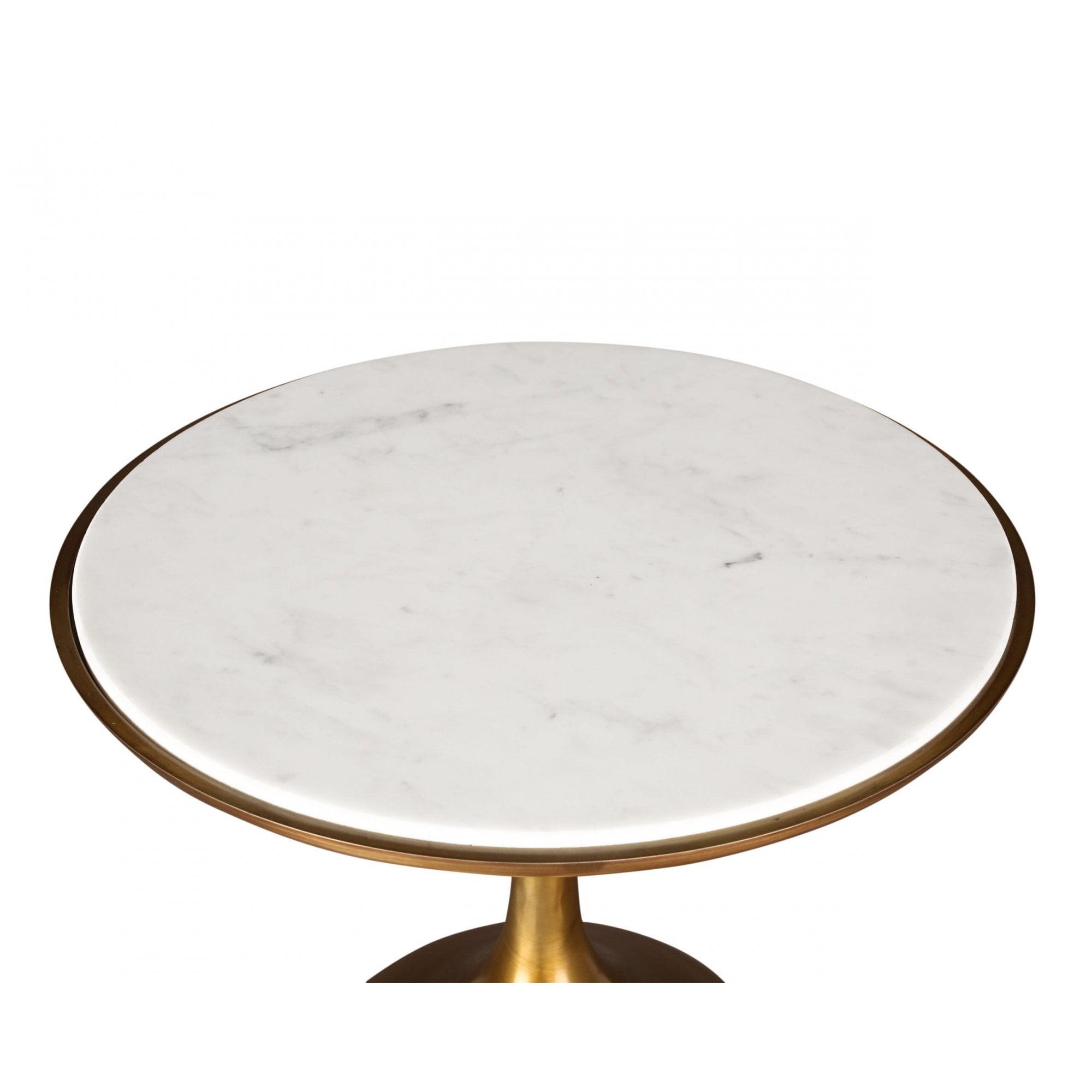 Polka Brushed Brass & White Marble Side Table by Liang & Eimil