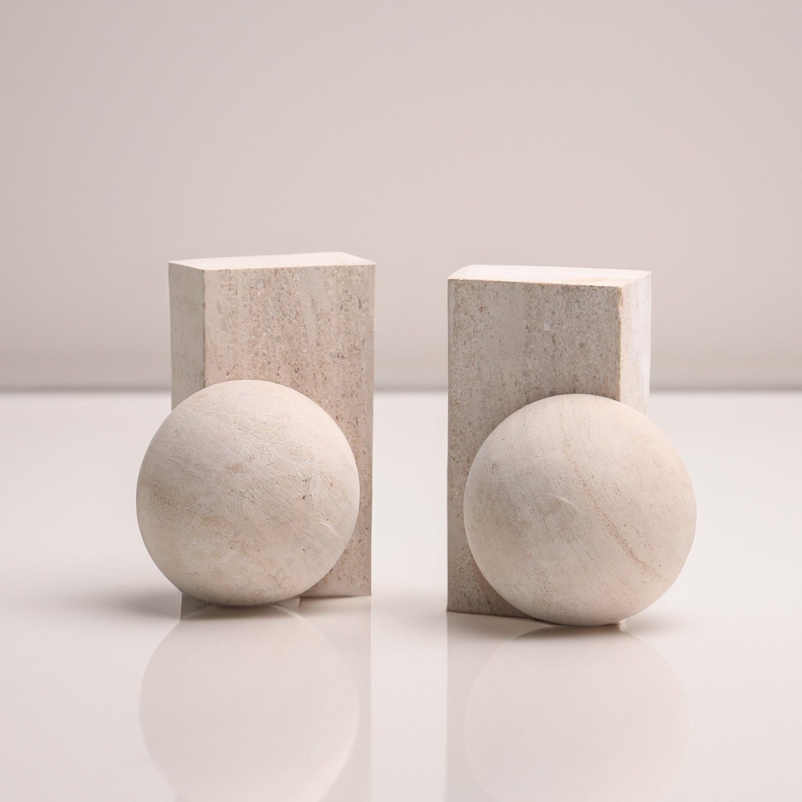 Rocco Bookend Beige Marble by Liang & Eimil