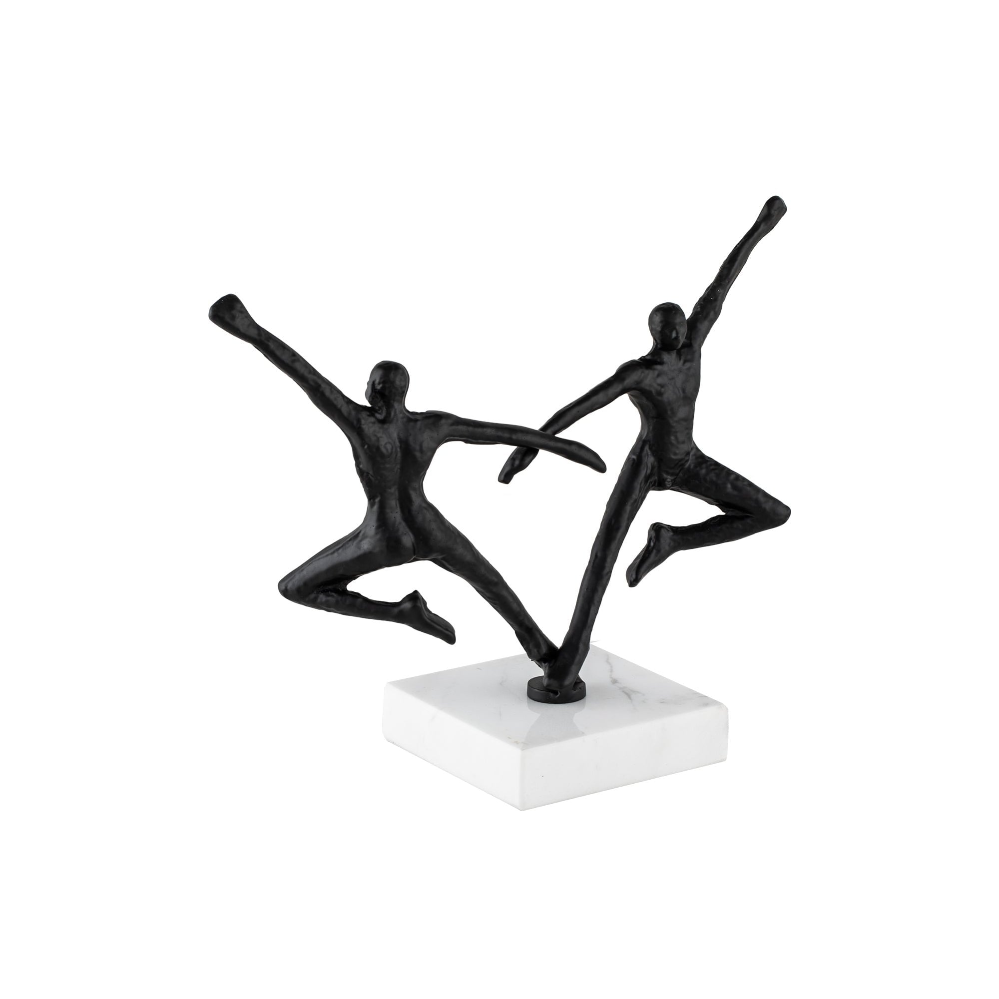 Rondo Sculpture Blackened Cast Iron & White Marble by Liang & Eimil