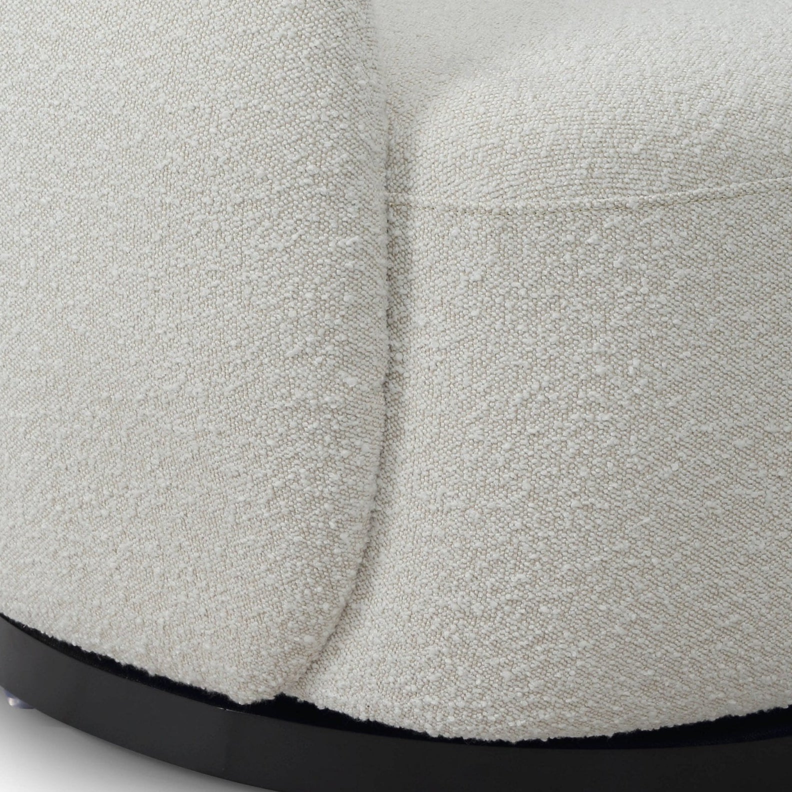 Bulpa Occasional Chair Boucle Sand Fabric & Black Steel Swivel Base by Liang & Eimil