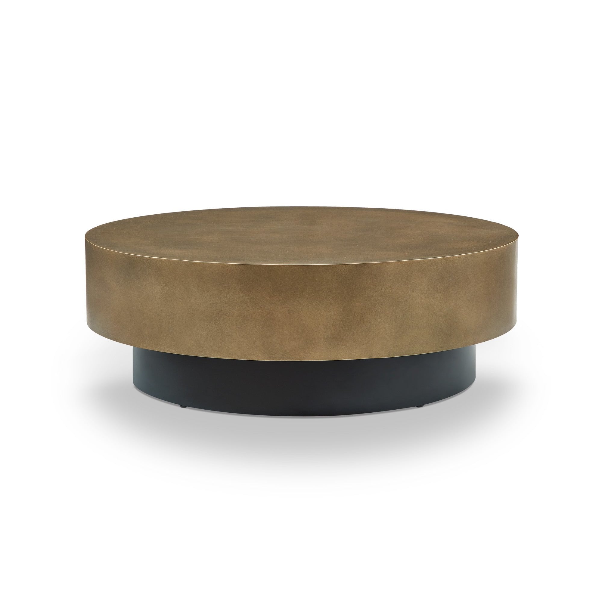 Aldo Coffee Table Matt Black Base & Aris Hairline Bronze Top by Liang & Eimil