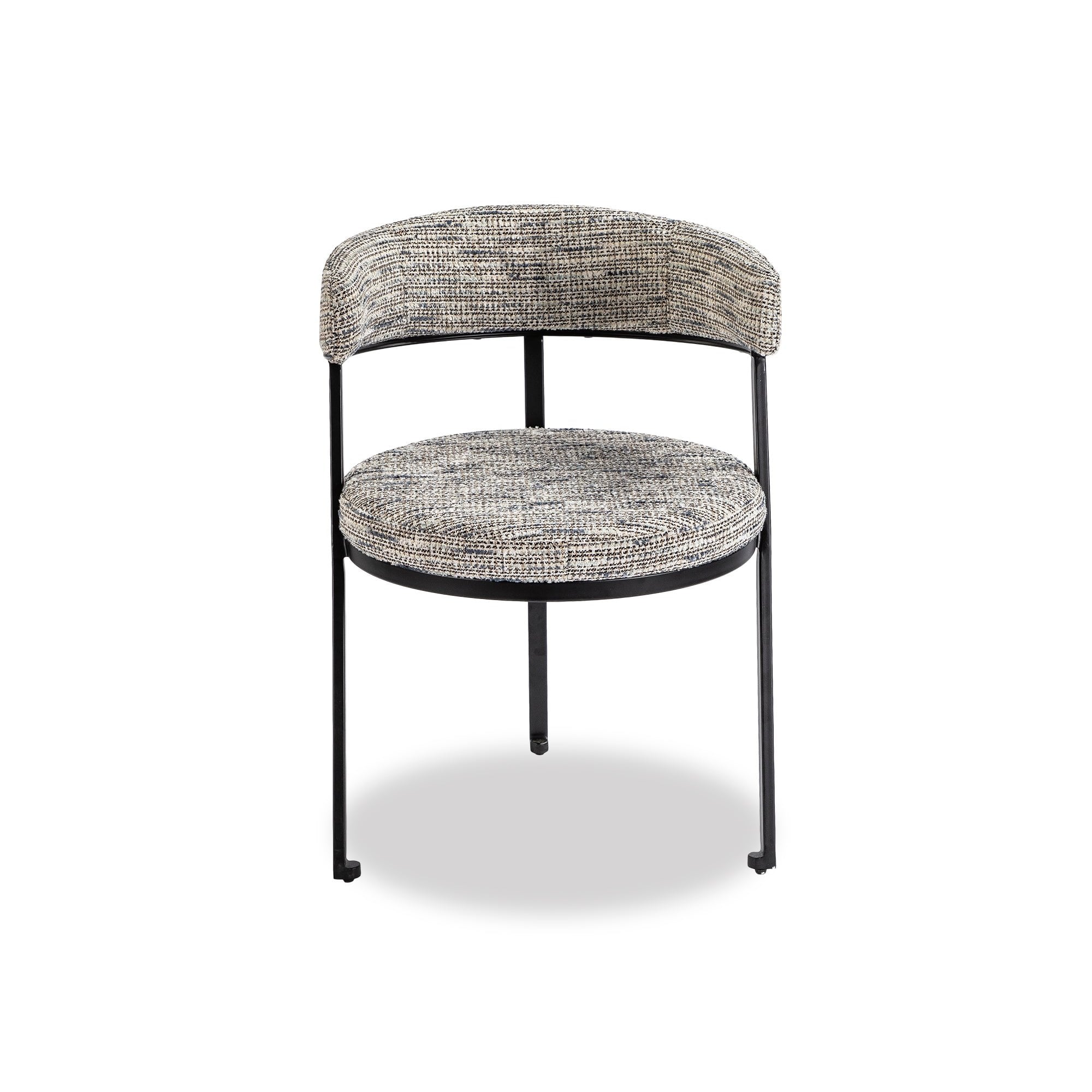 Bonnet Matt Black & Sherpa Grey Fabric Dining Chair by Liang & Eimil