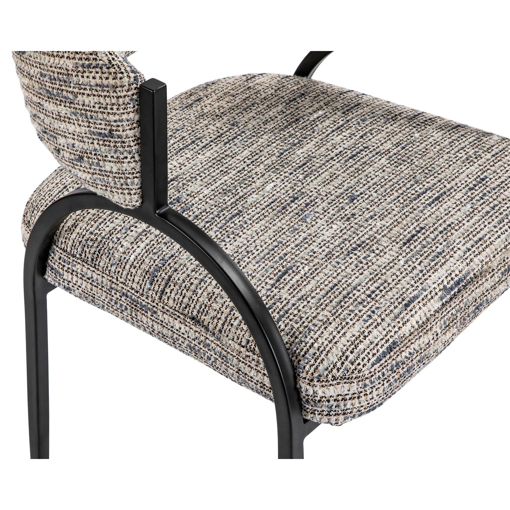 Pavilion Dining Chair Iron Frame & Sherpa Grey Fabric Upholstery by Liang & Eimil
