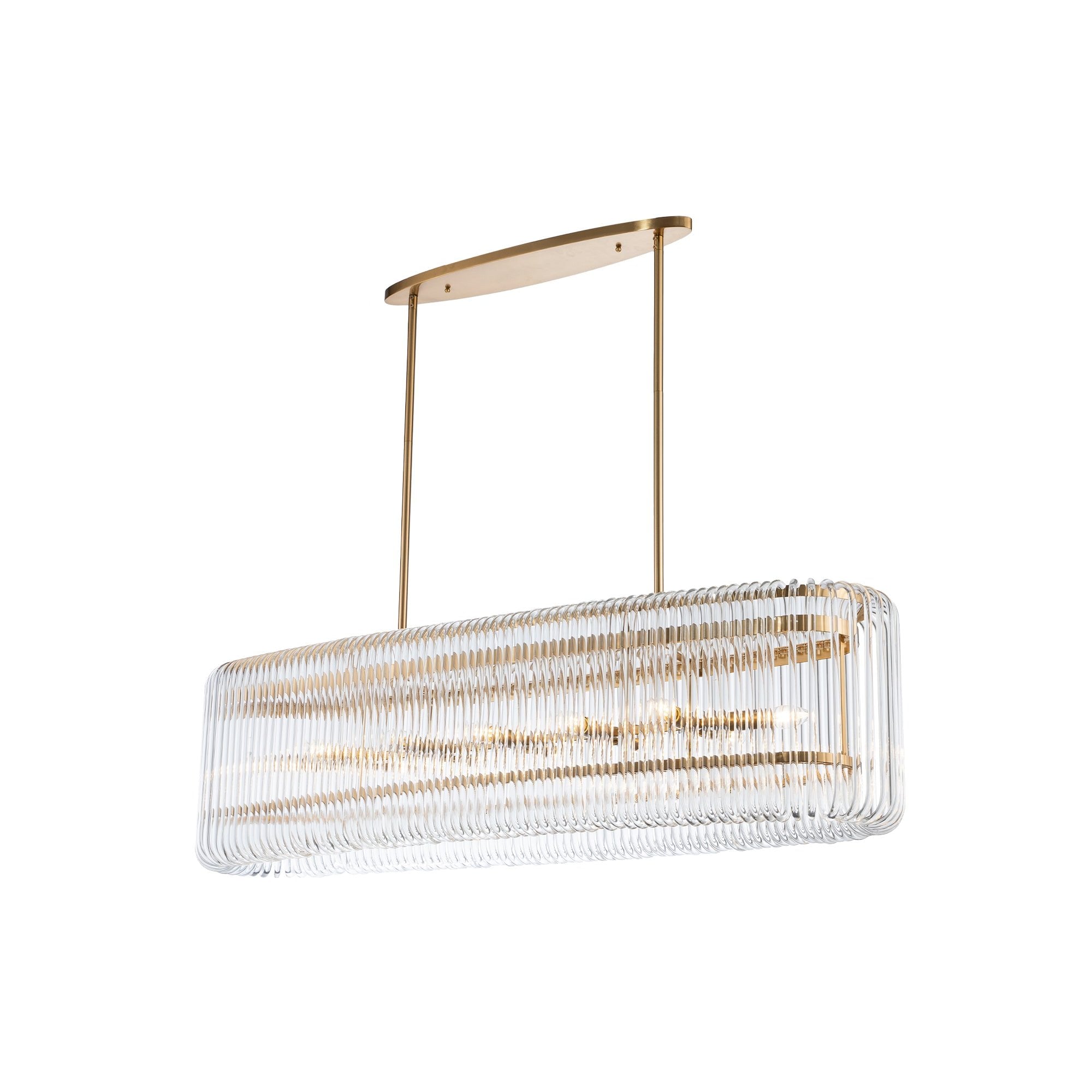 Metropolitan Antique Brass Ceiling Pendant Light wirh Clear Glass Shade by Liang & Eimil