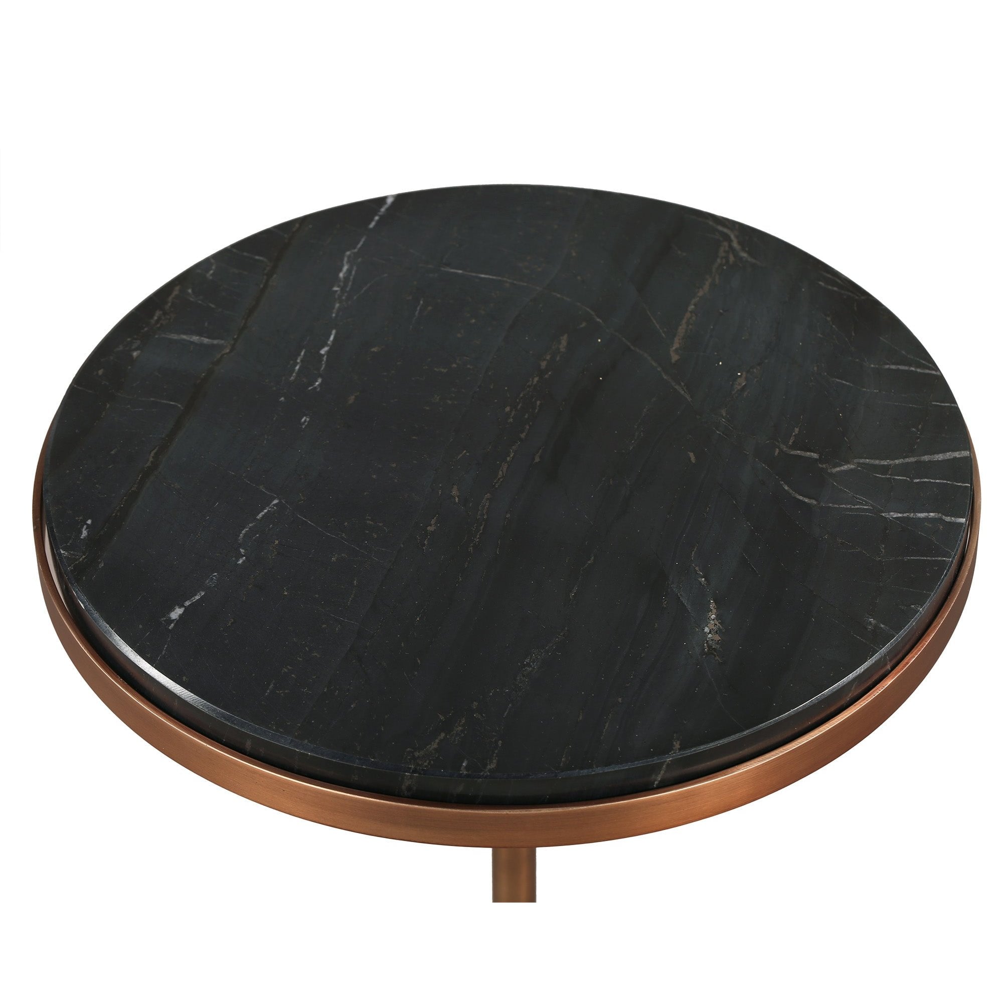 Notto Black Marble & Antique Bronze Side Table - set of 2 by Liang & Eimil