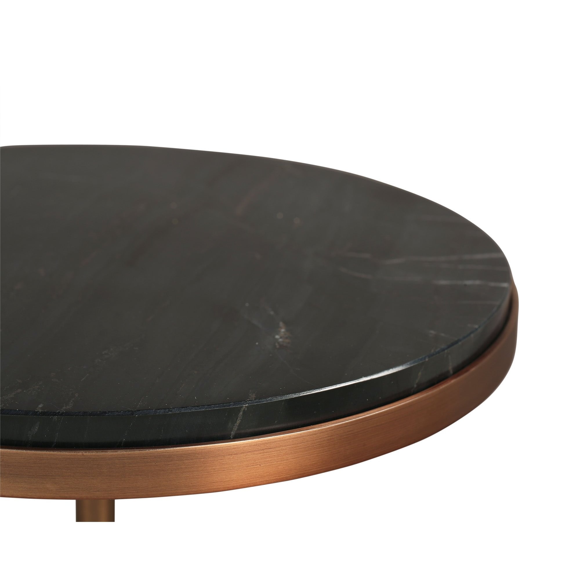 Notto Black Marble & Antique Bronze Side Table - set of 2 by Liang & Eimil