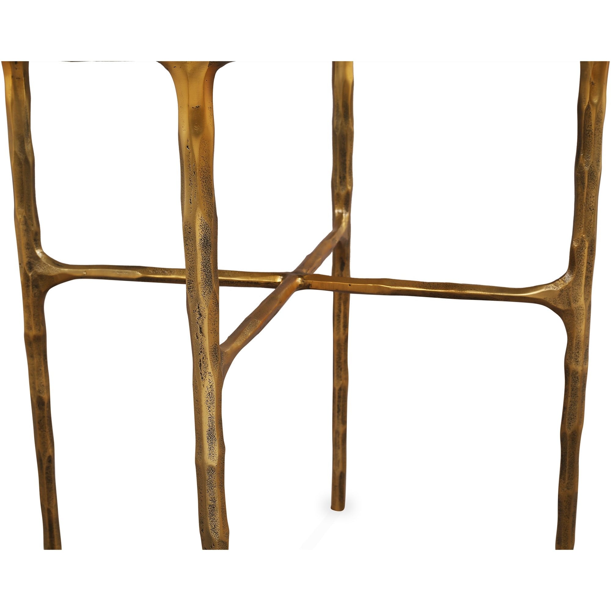 Cobra Textured Antique Brass & Glass Side Table by Liang & Eimil