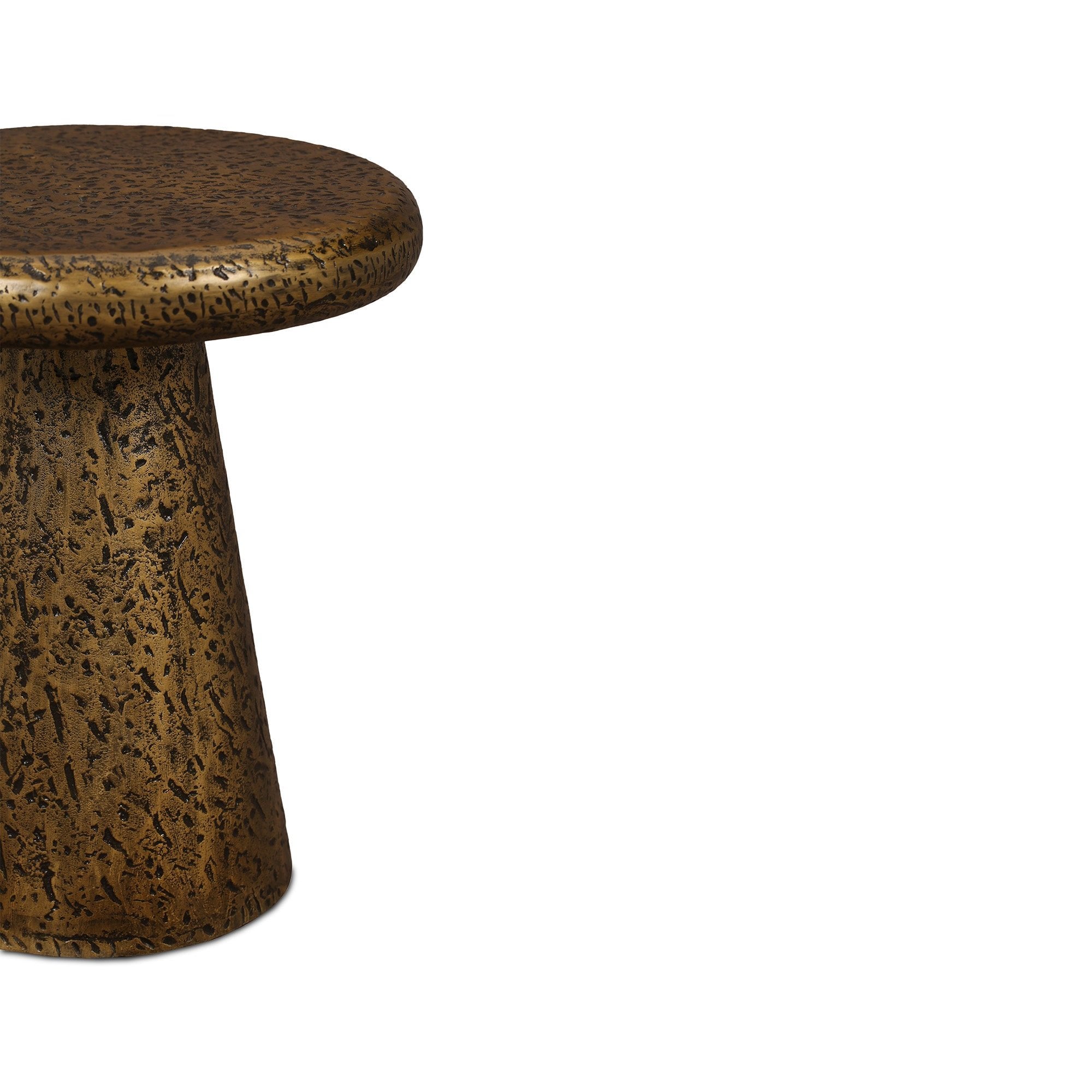 Cotto Textured Antique Brass Side Table by Liang & Eimil