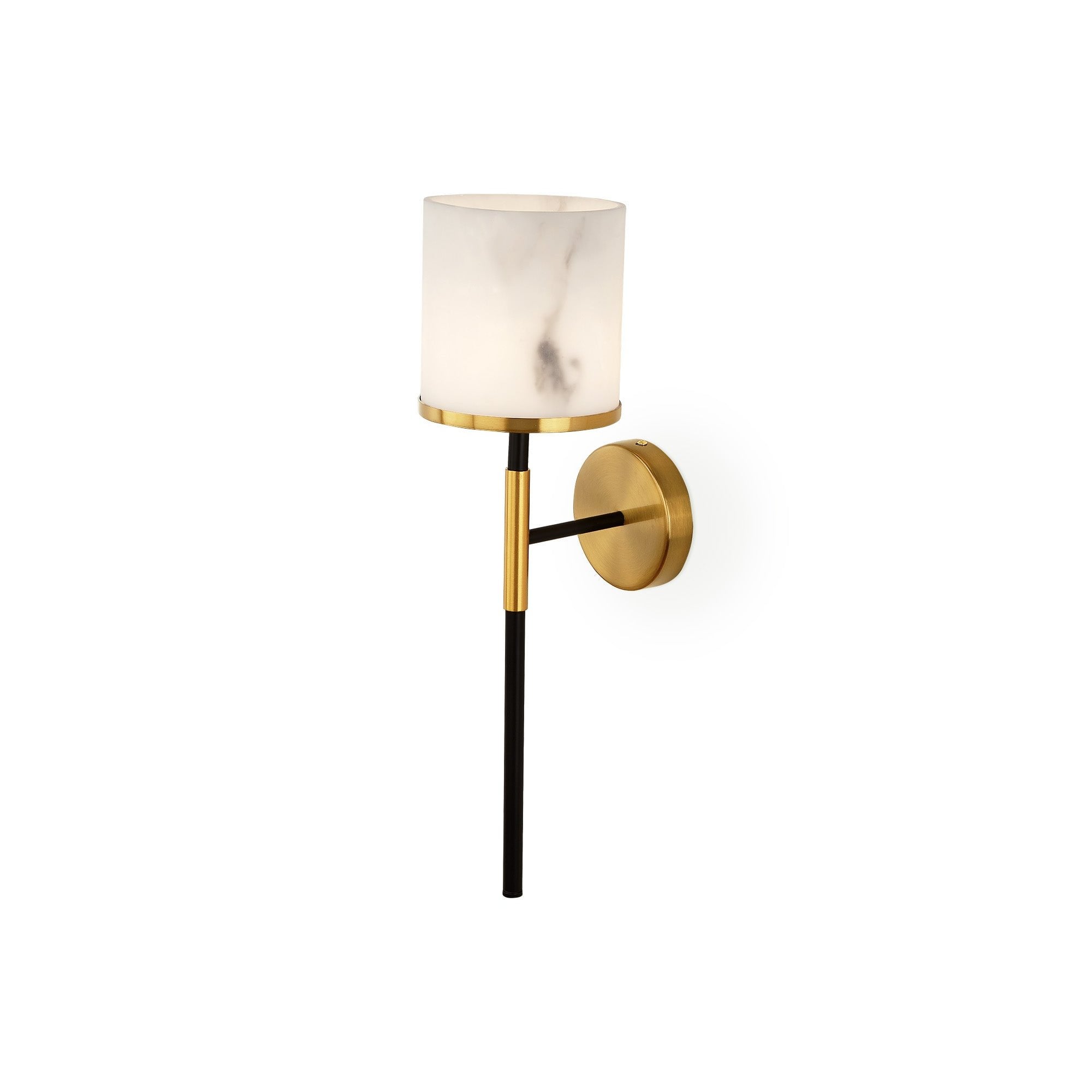 Callum Alabaster & Brass & Black Iron Wall Light by Liang & Eimil