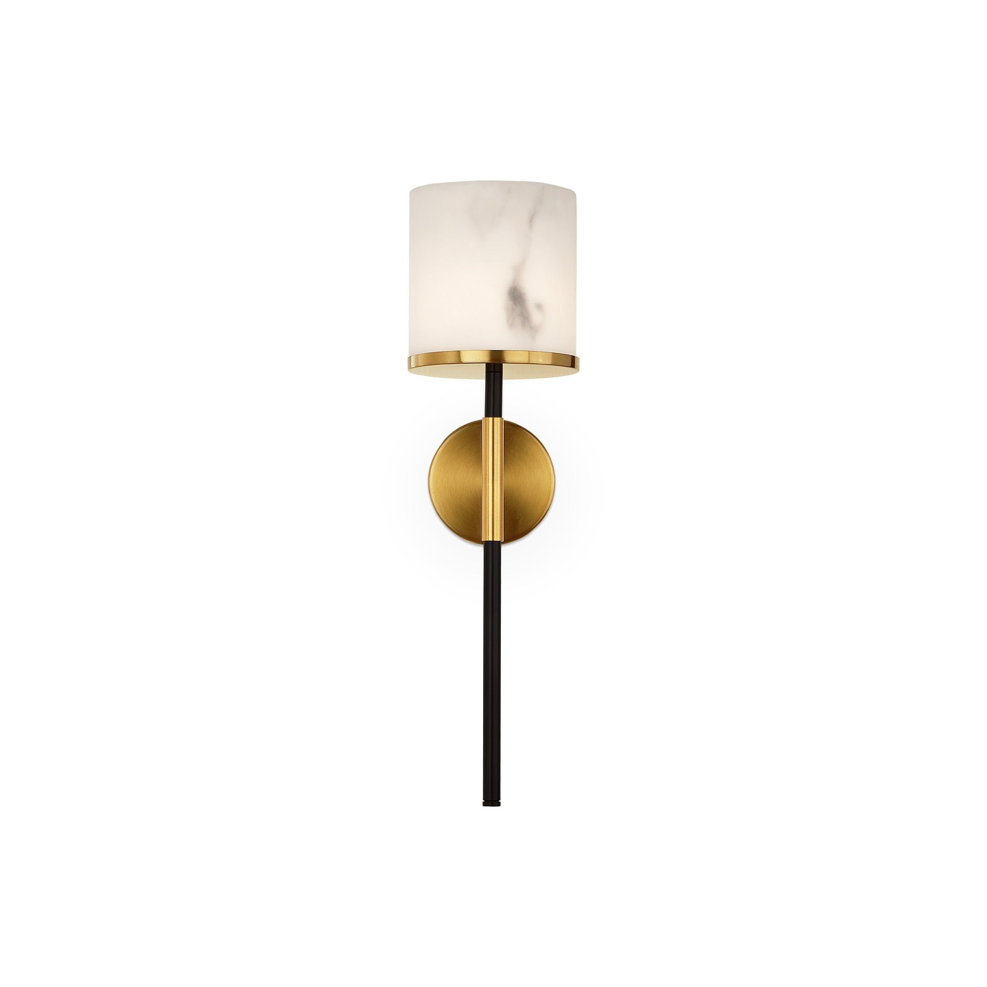 Callum Alabaster & Brass & Black Iron Wall Light by Liang & Eimil