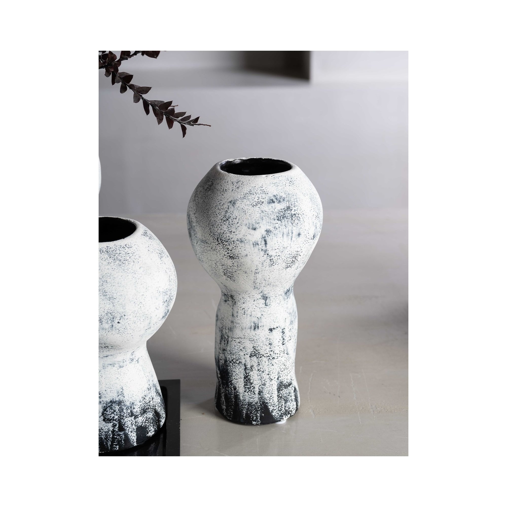 Lynton I Small Black and White Gradient Vase by Liang & Eimil