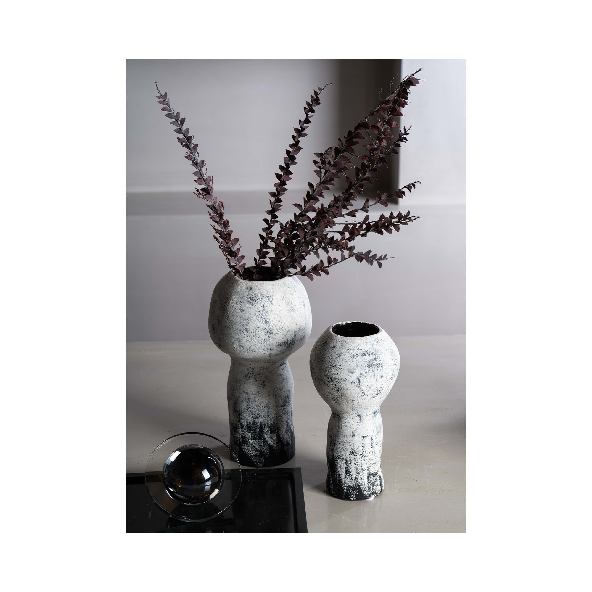 Lynton I Small Black and White Gradient Vase by Liang & Eimil