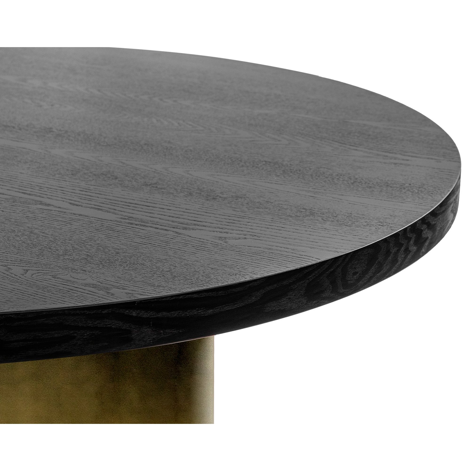 Dim Black Ash Wood & Gold Ombre Dining Table by Liang & Eimil