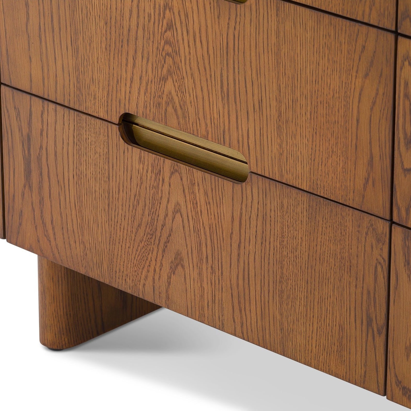 Lettos Chest of Drawers Brushed Brown Oak & Brass 6 Drawer by Liang & Eimil