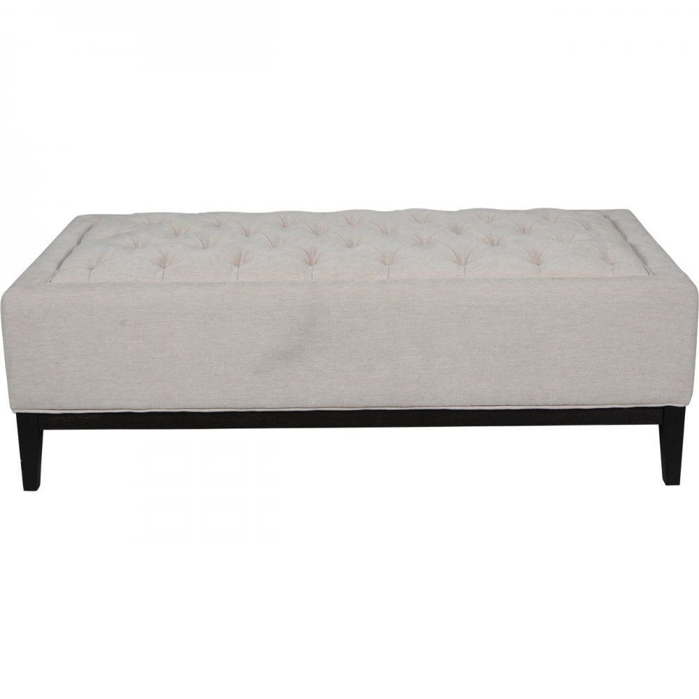 Theodore Buttoned XL Ivory Ottoman by Libra Interiors