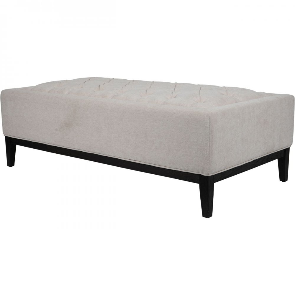 Theodore Buttoned XL Ivory Ottoman by Libra Interiors