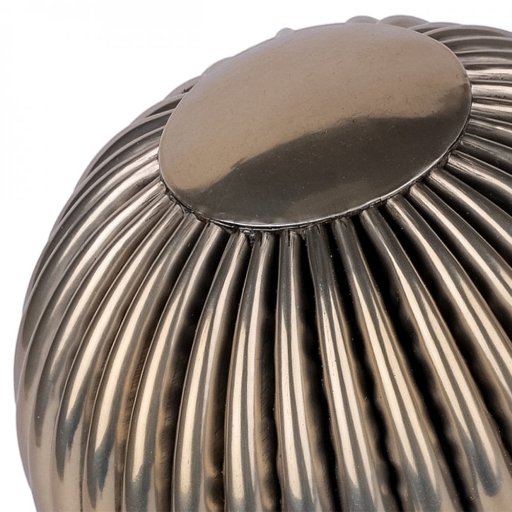 Harris Antique Brass Ribbed Decorative Ball Small by Libra Interiors
