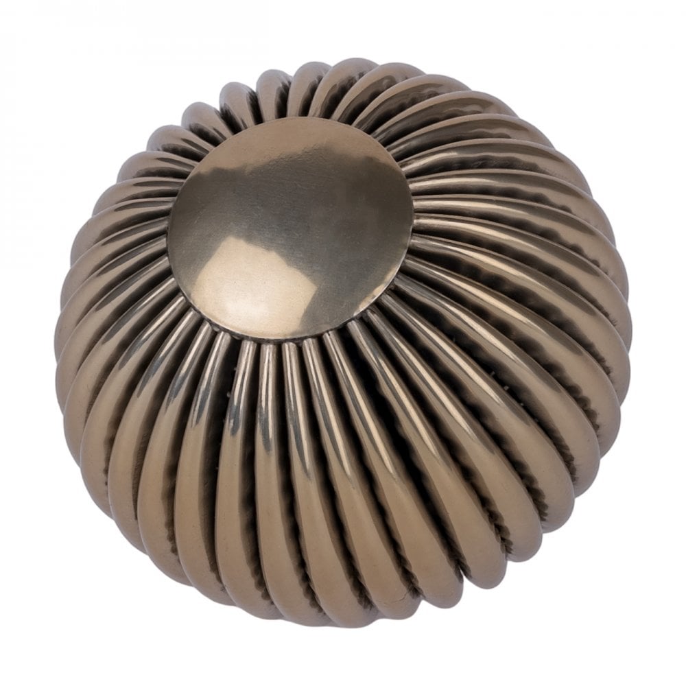 Harris Antique Brass Ribbed Decorative Ball Small by Libra Interiors