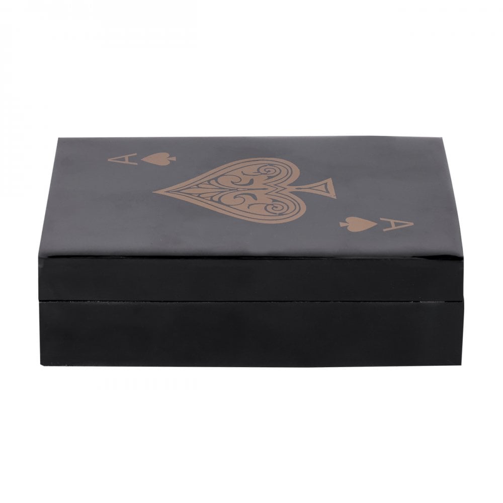 Chollerford Black and Gold Inlay Card Box by Libra Interiors