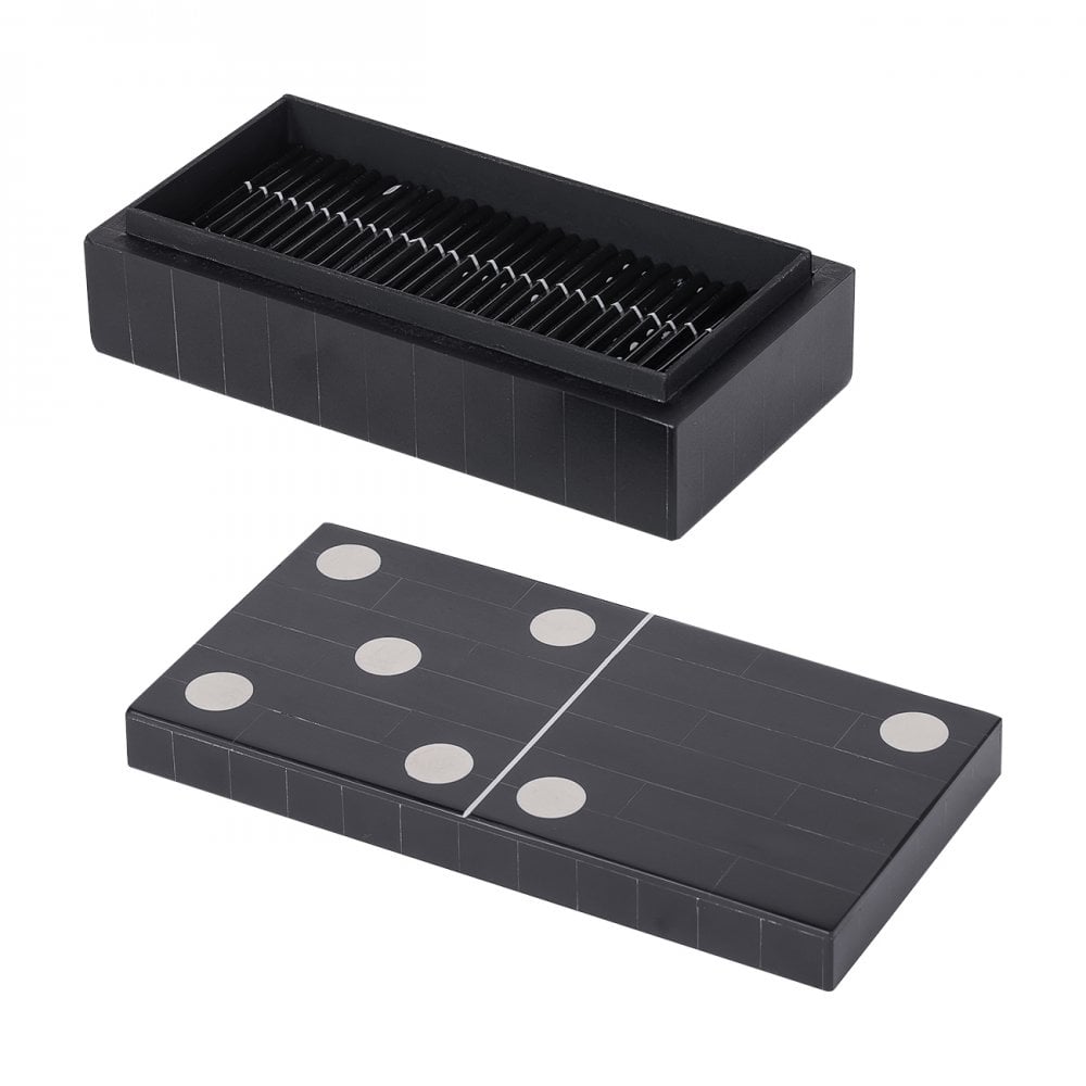 Chollerford Black Inlay Dominoes Box by Libra Interiors