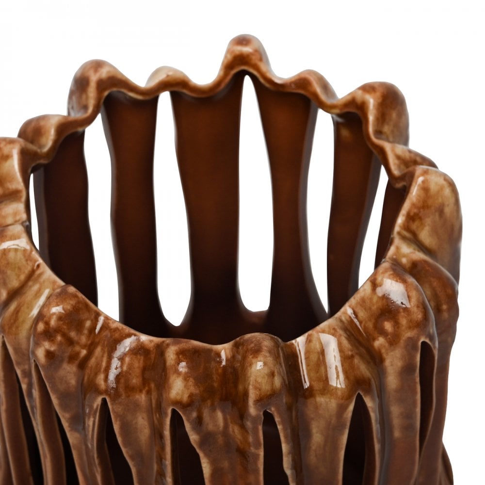 Denton Reactive Glaze Candleholder by Libra Interiors