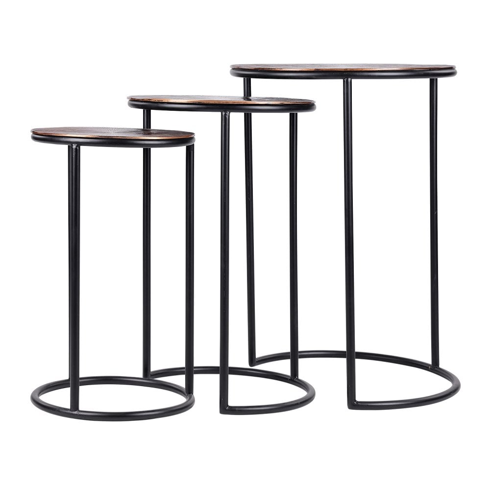 Tambora Metal Side Tables Set of 3 by Libra Interiors