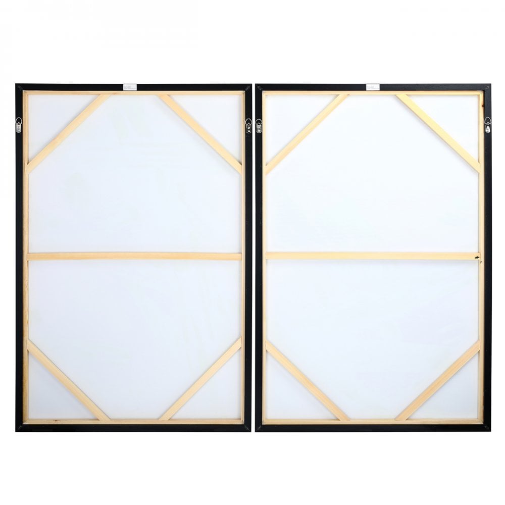 Hand Finished Impasto Brushstrokes Taupe Set of 2 Framed Canvas Wall Art by Libra Interiors