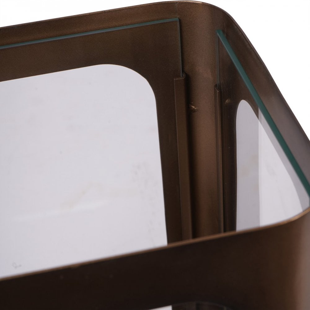 Thorpe Metal and Glass Hurricane Small 28cm by Libra Interiors