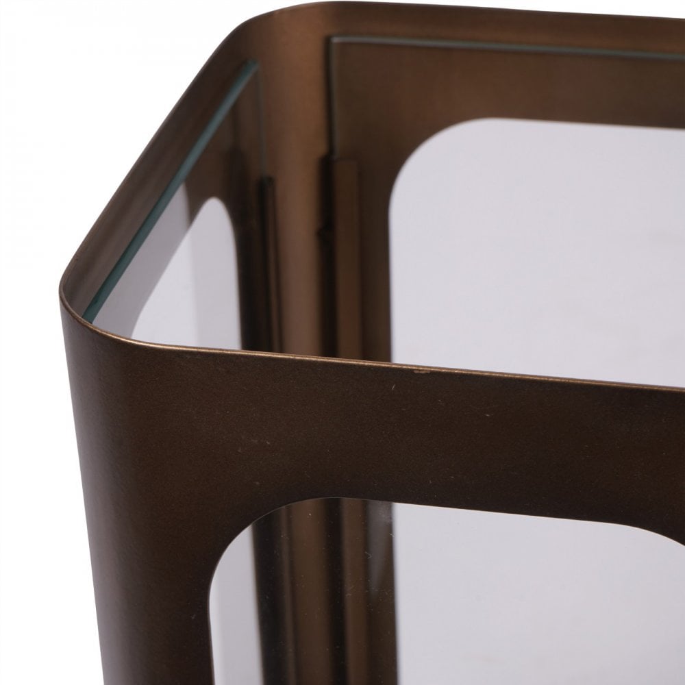 Thorpe Metal and Glass Hurricane Small 28cm by Libra Interiors