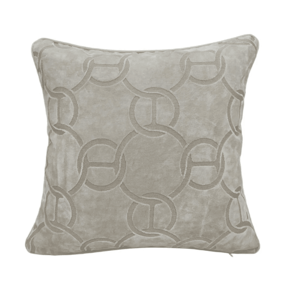 Hookup Link Design Velvet Cushion - Ivory Malini