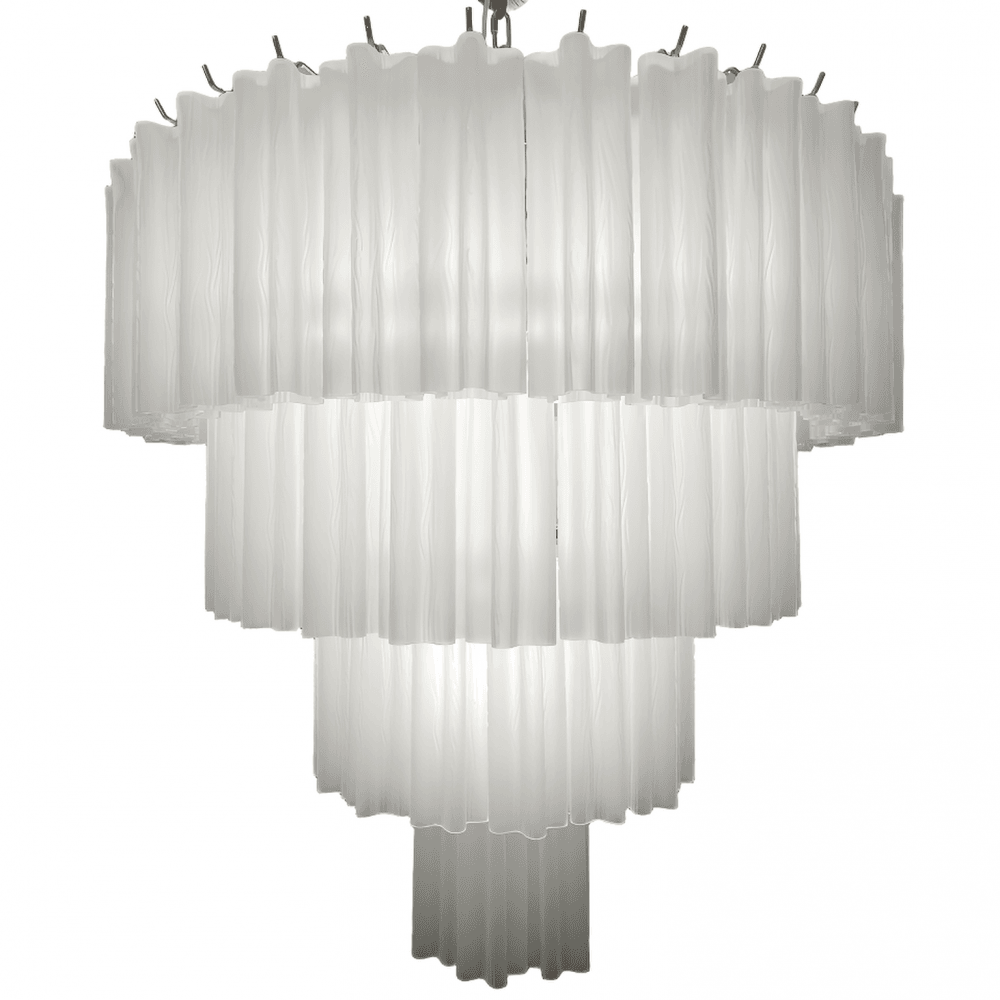 Savoy Polished Chrome 4 Tier Chandelier with Frosted Glass by Luxe Collection