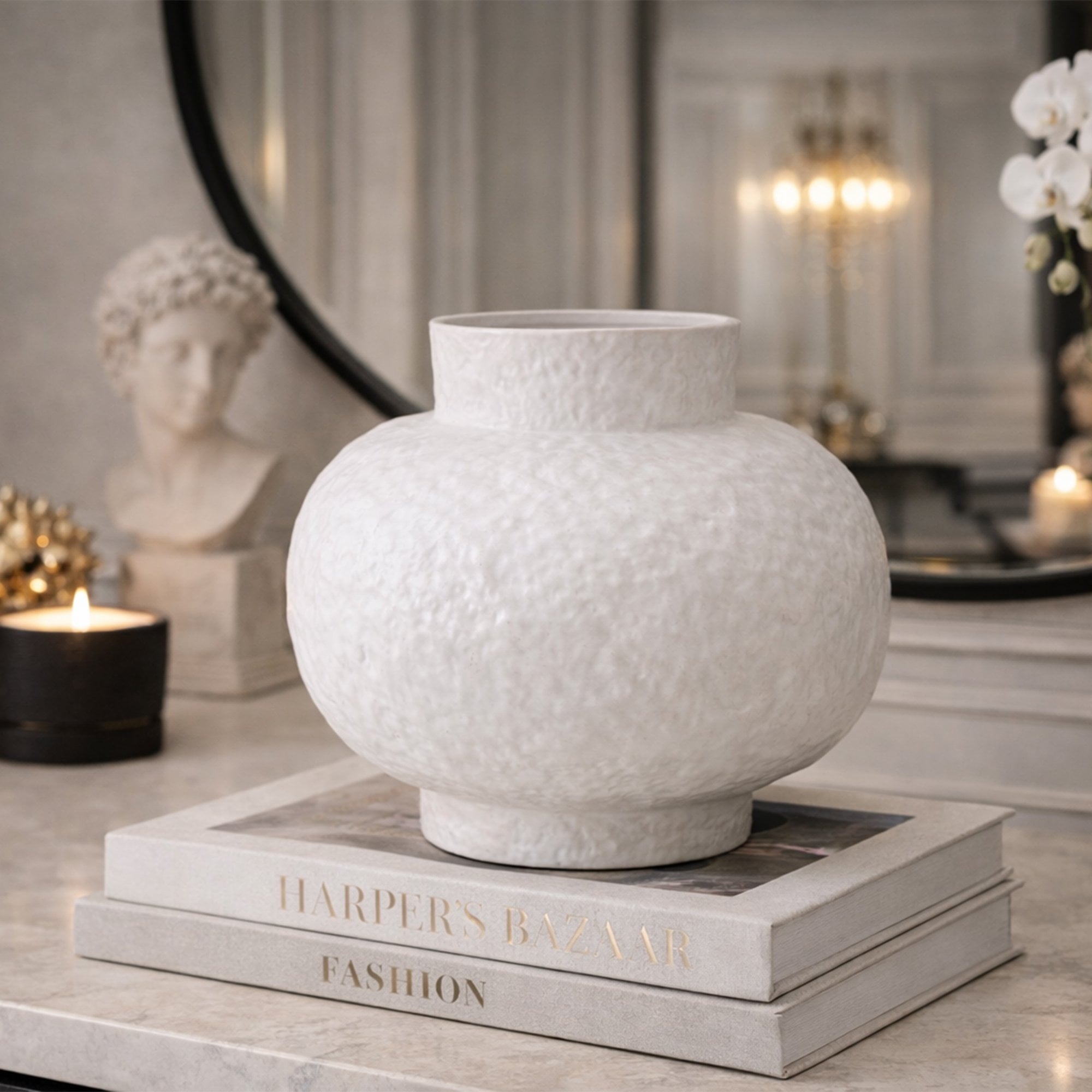 Erosia White Ceramic Vase by Liang & Eimil