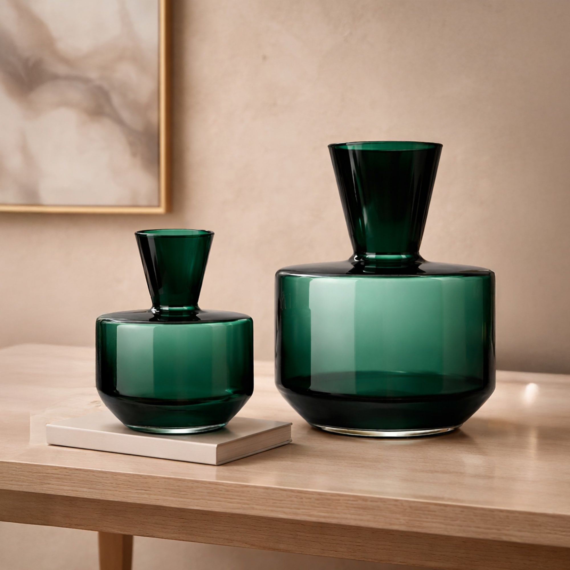 Marenzo Small Vase - Green Glass by Liang & Eimil