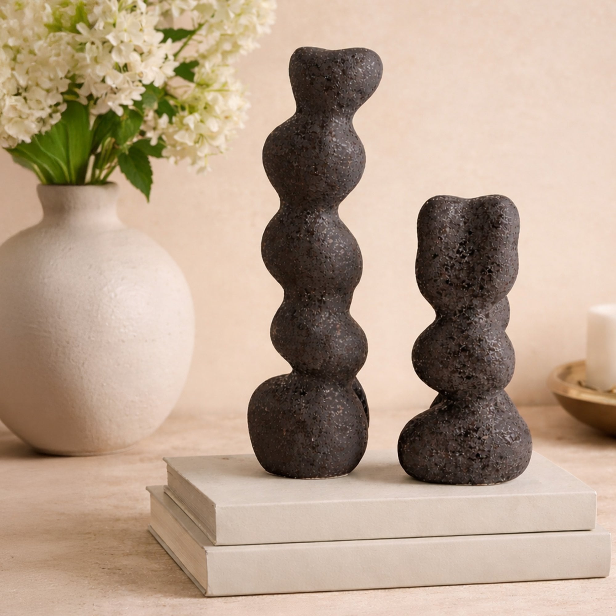 Ravena Large Charcoal Ceramic Sculpture by Liang & Eimil