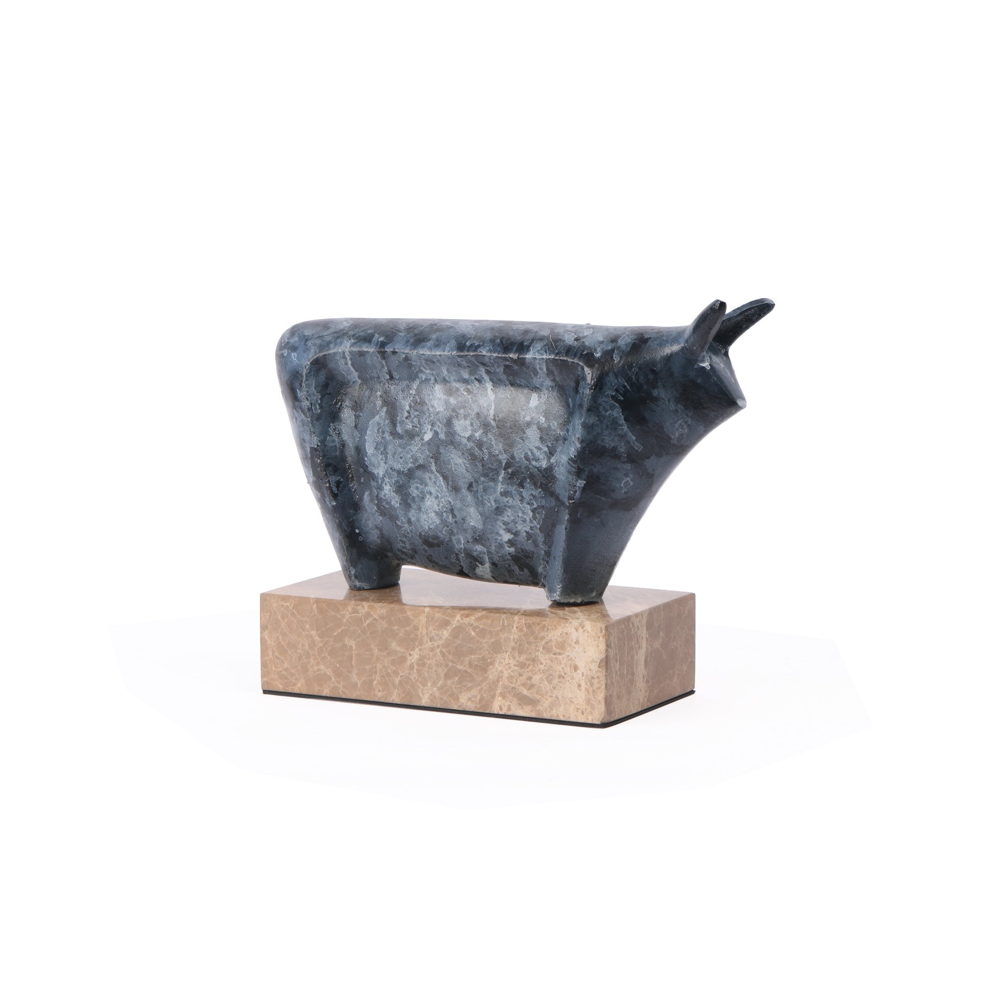 Rhino Antique Blue & Grey Sculpture by Liang & Eimil