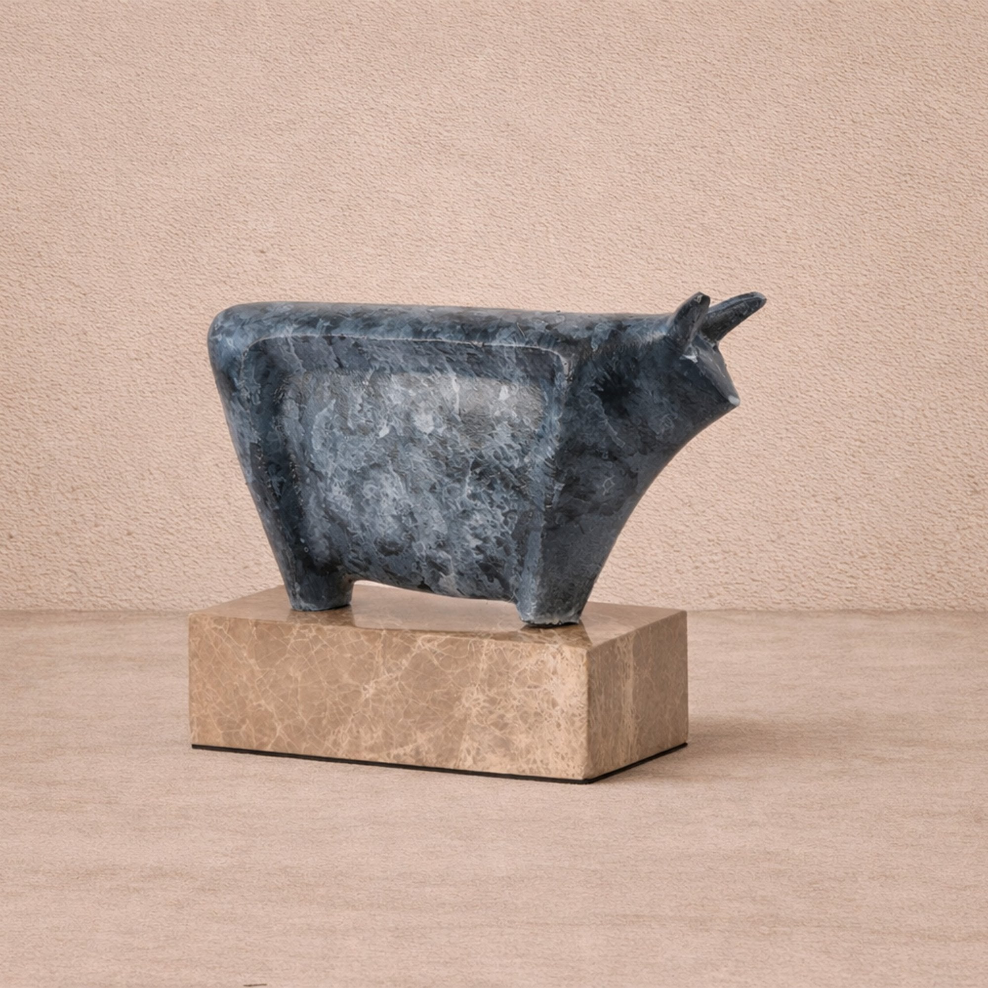 Rhino Antique Blue & Grey Sculpture by Liang & Eimil
