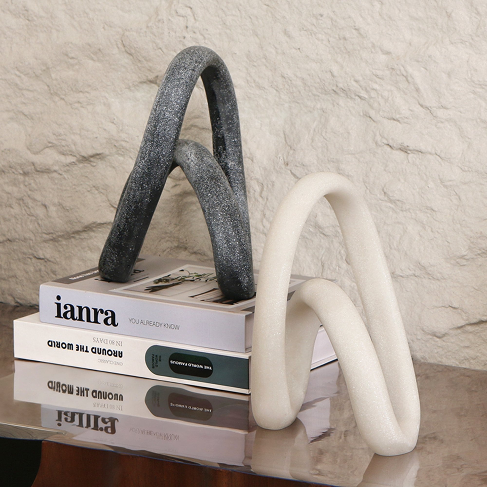 Loop White Marble Effect Sculpture by Liang & Eimil
