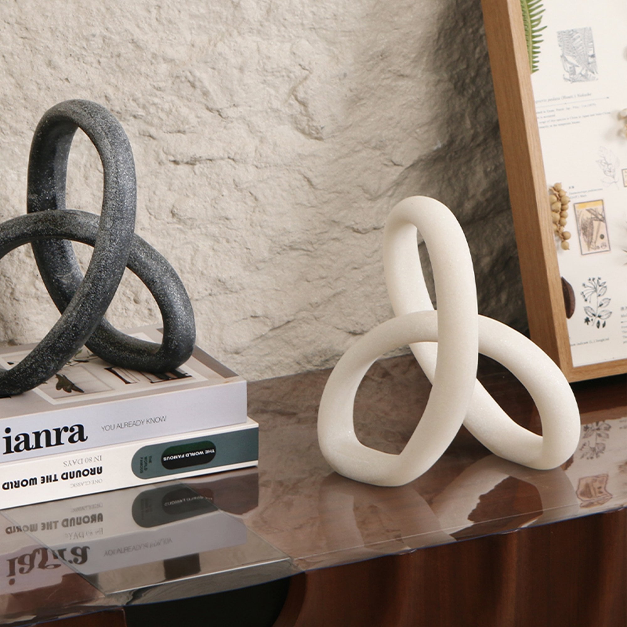 Loop White Marble Effect Sculpture by Liang & Eimil
