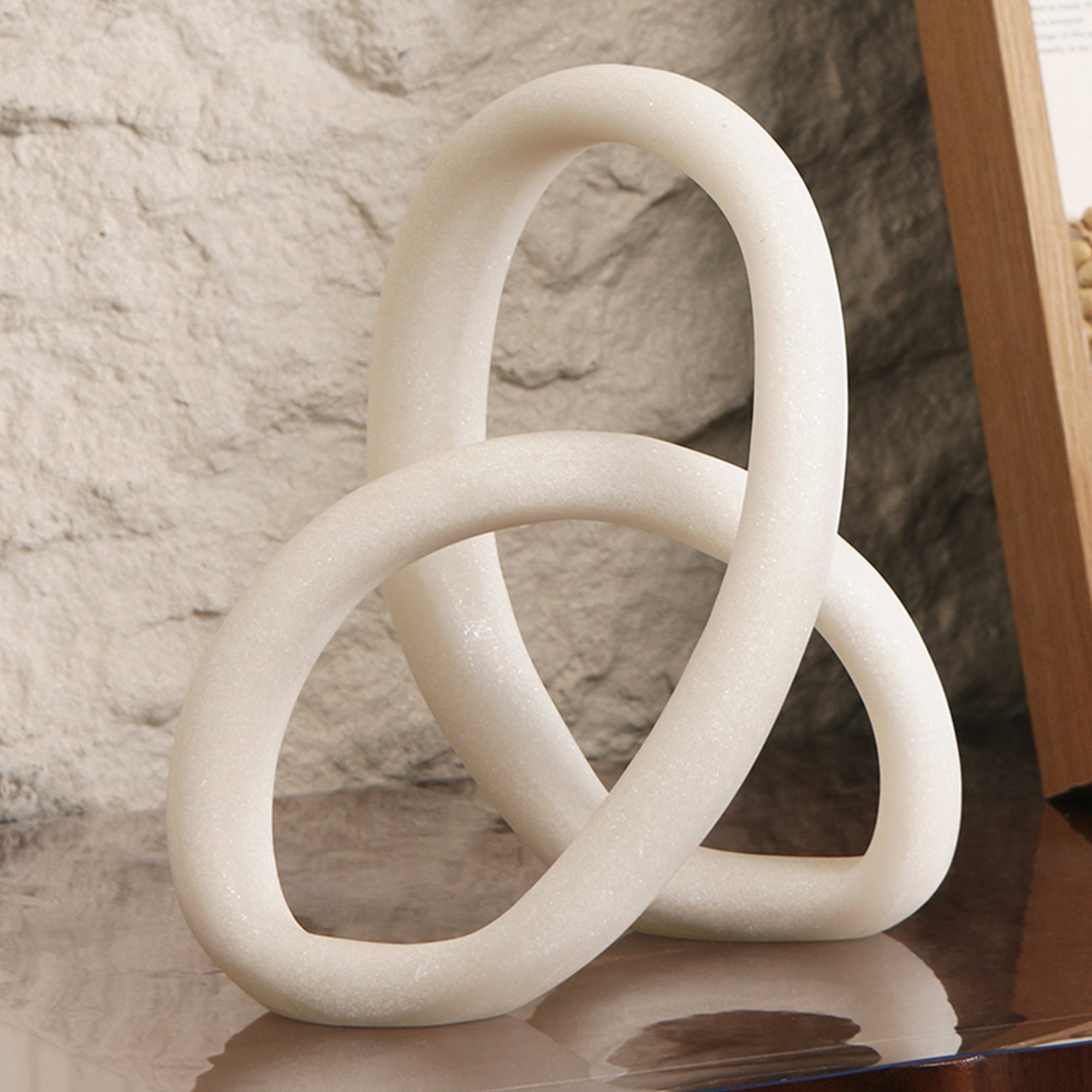 Loop White Marble Effect Sculpture by Liang & Eimil