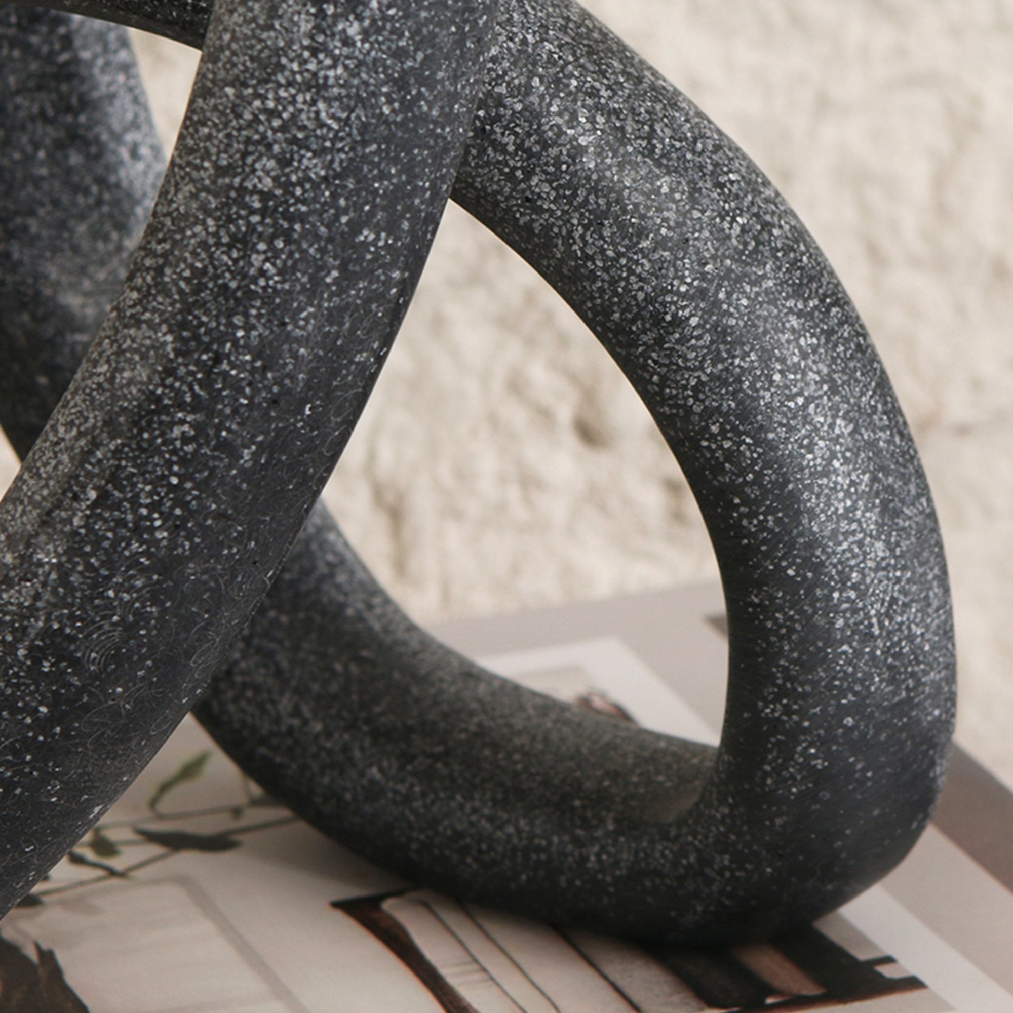 Loop Matte Black Marble Effect Sculpture by Liang & Eimil