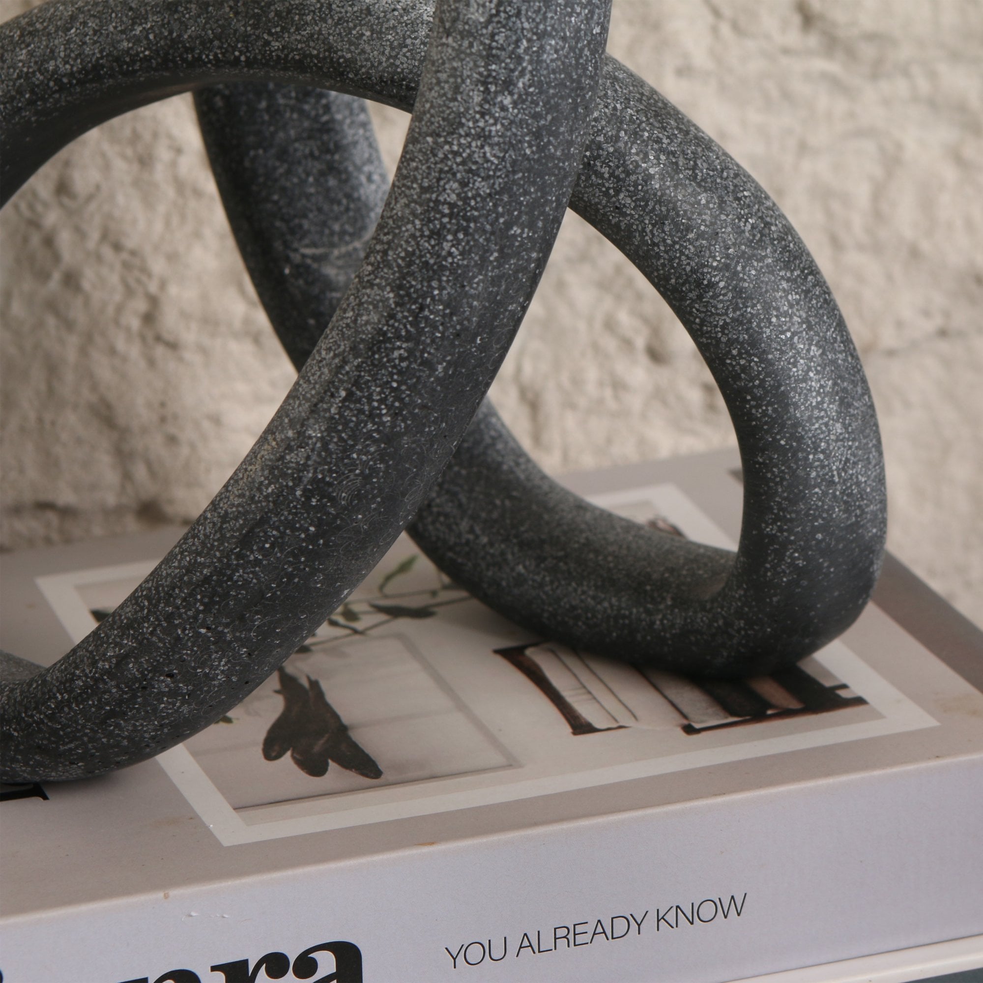 Loop Matte Black Marble Effect Sculpture by Liang & Eimil